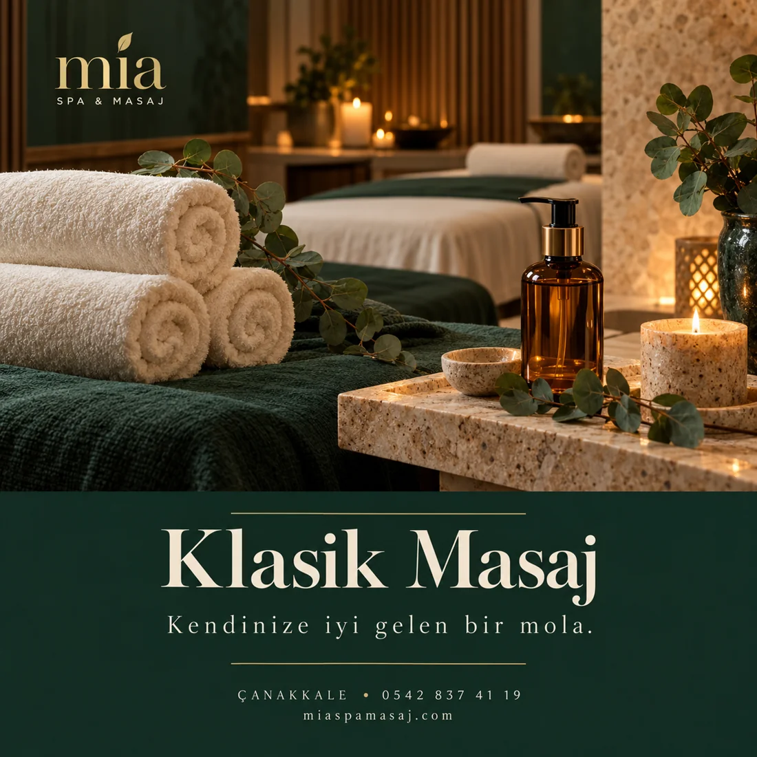 Klasik Masaj için hazırlanmış temsili spa görseli